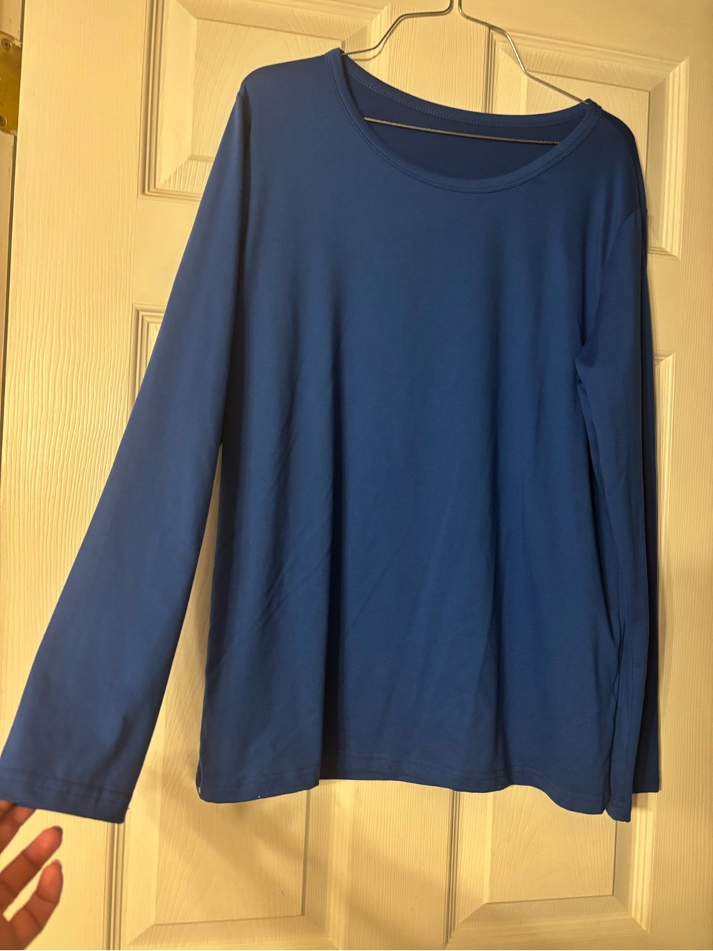 Classic Long-Sleeve Crewneck Top - Blue
